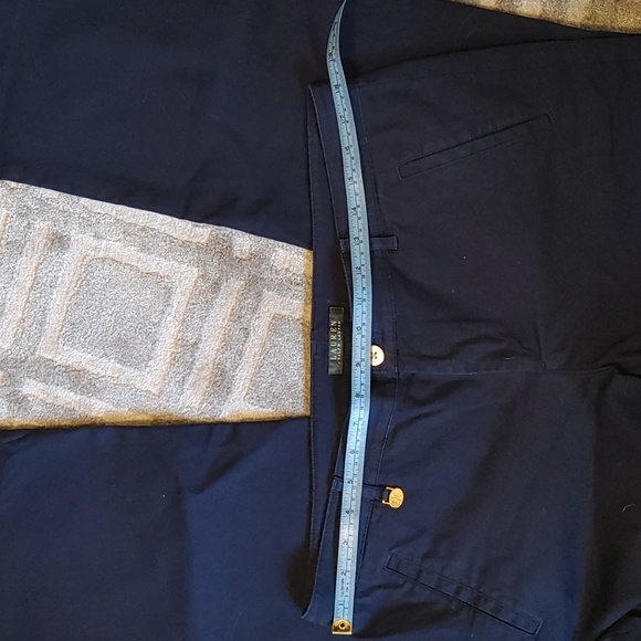 Lauren Ralph Lauren US 12 Navy Blue Cotton Blend Pants - Picture 4 of 6